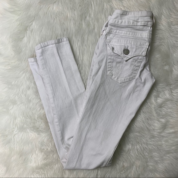 True Religion Julie Skinny Jeans Size 24 White Zip Fly 5-Pocket - Picture 8 of 8